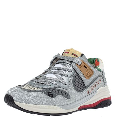 gucci sneaker silver|Gucci ultrapace sneakers.